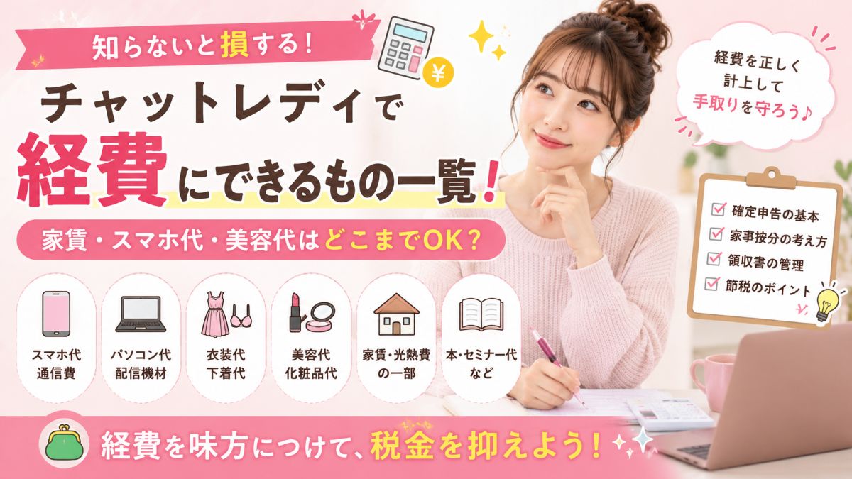 チャットレディで経費にできるもの一覧！確定申告前に知っておきたい節税ポイント